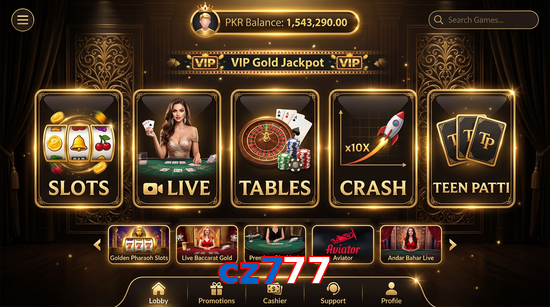 Main screen of Cz777 casino page for PK players